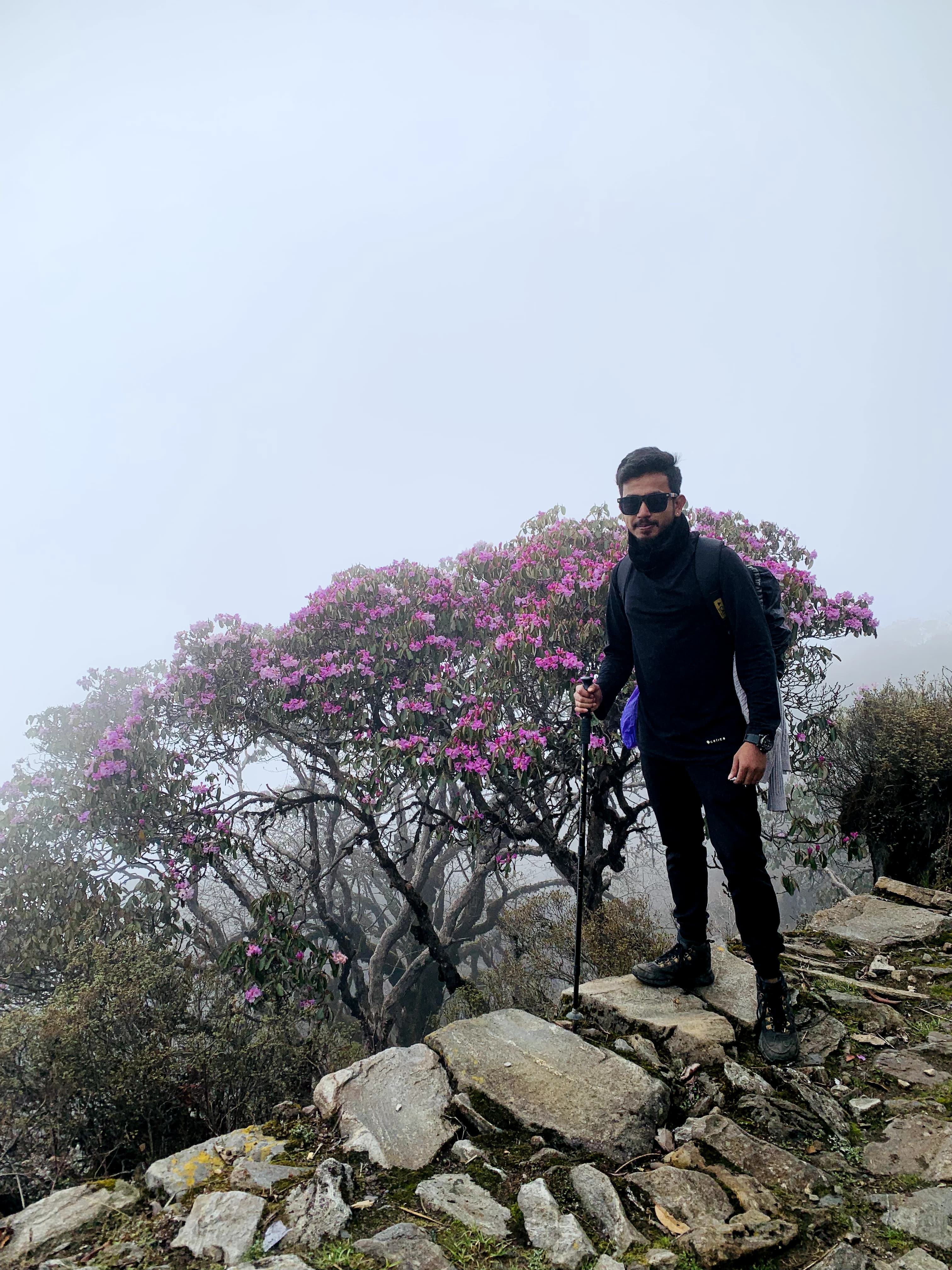 Posing at high altitude viewpoint