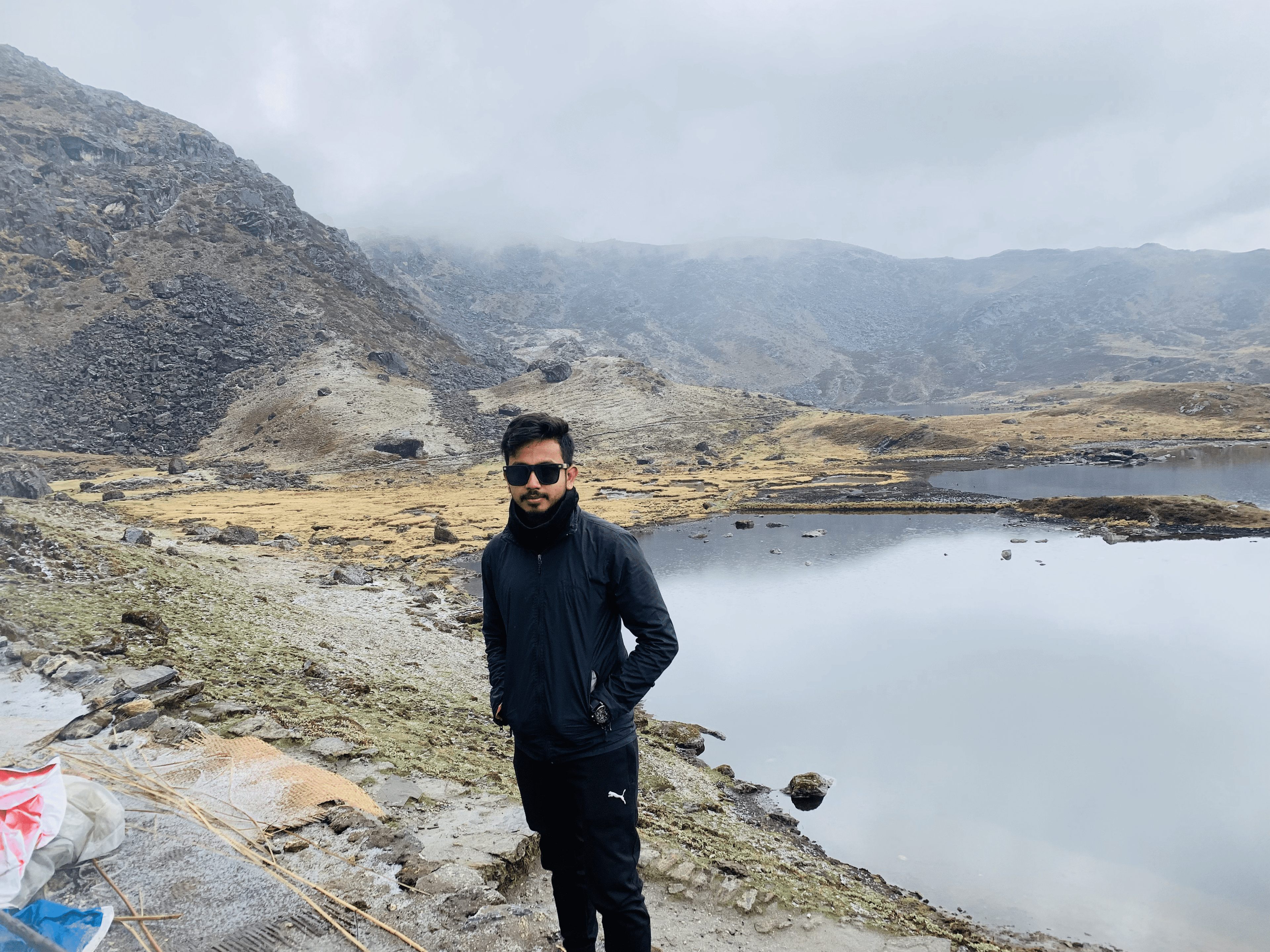 Me by the peaceful lake at the end of the day