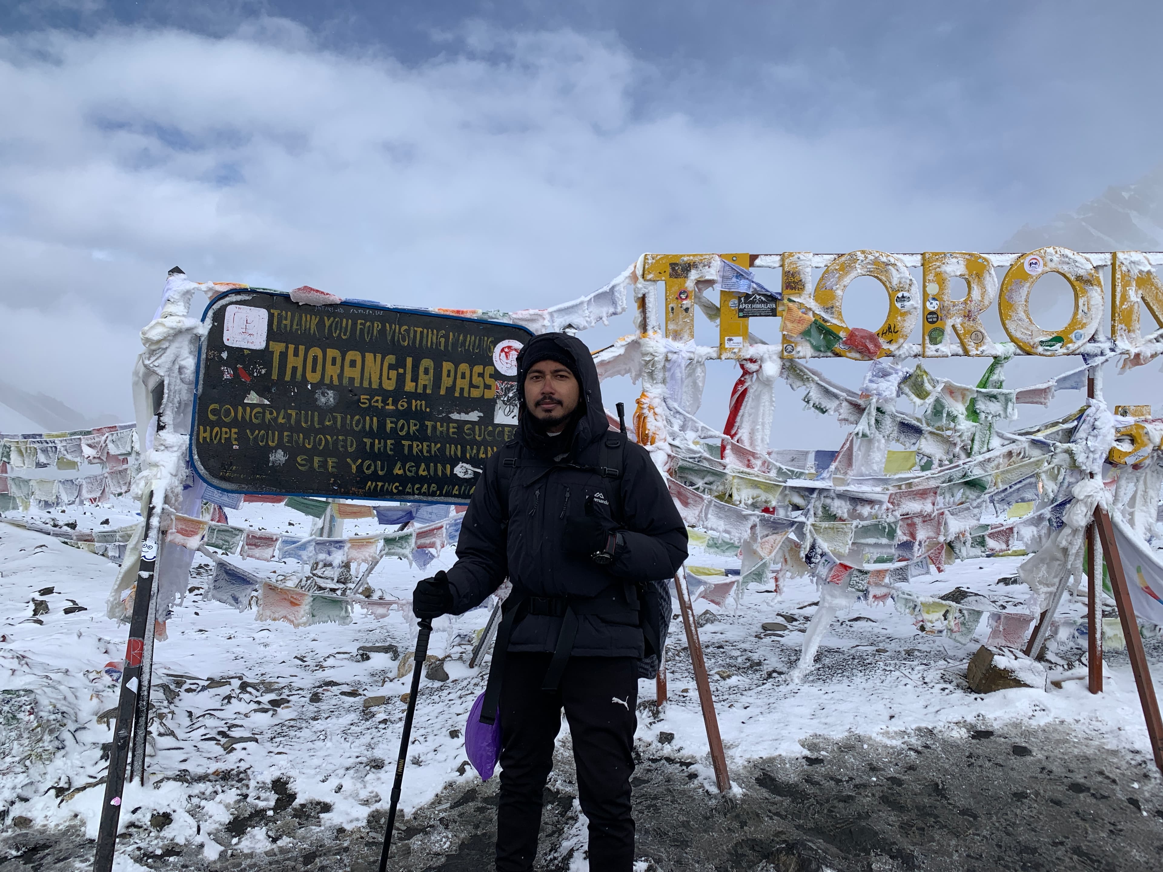 Climbing up in snow with friends